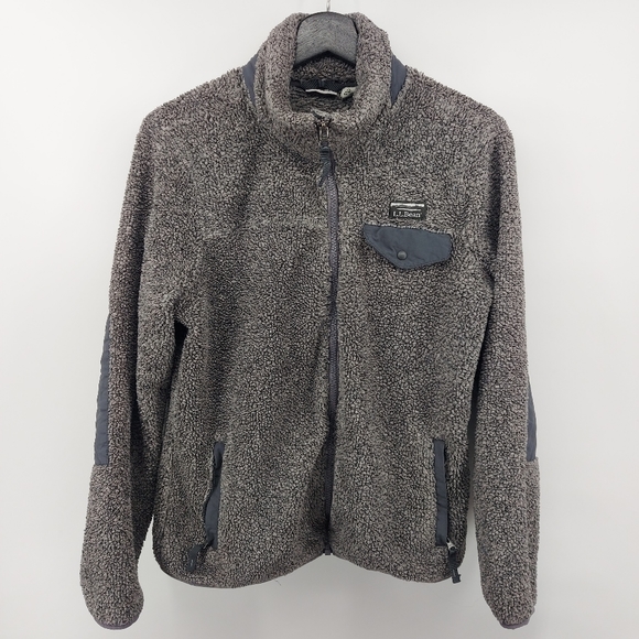 L.L.Bean Hi-Pile Fleece Jacket Gray Size Small - Picture 2 of 6